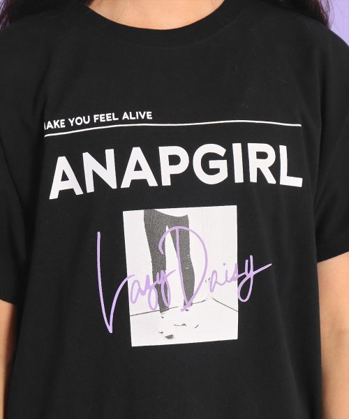 ANAP　GiRL(アナップガール)/モノトーン転写Tシャツ/img19