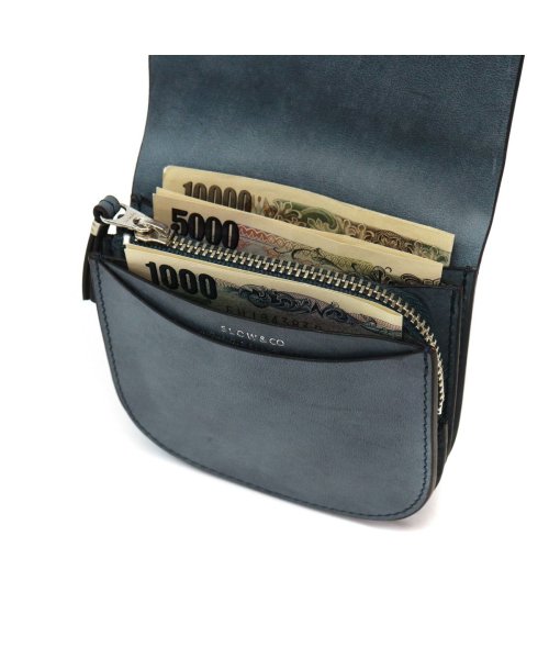 スロウ 財布 SLOW cordovan round mini wallet ミニ財布 小銭入れ付き かぶせ 小さめ コンパクト 本革 日本製 SO777J ポケット ×3