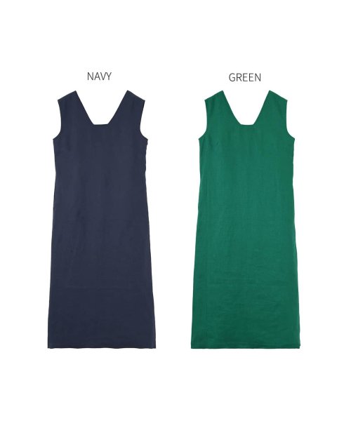 Luxe リネン100 台形ネックワンピース スタイルデリ Style Deli Magaseek