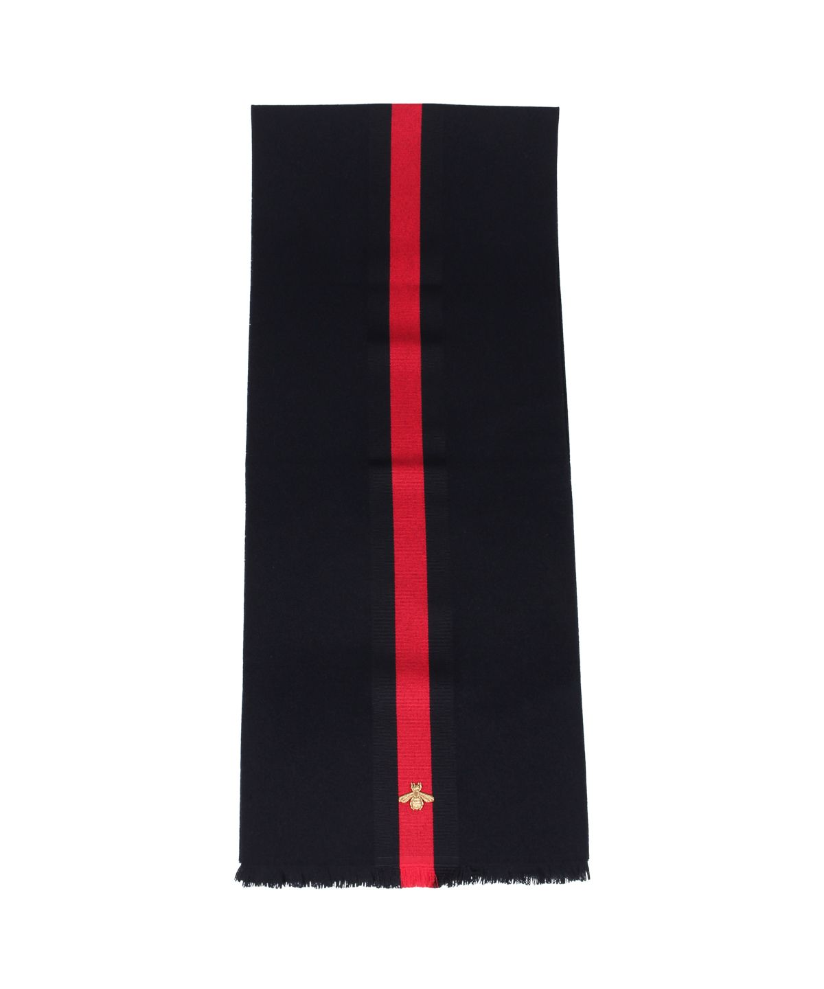 グッチ GUCCI マフラー ストール メンズ レディース カシミア ウェブストライプ SC STRONG BEE SCARF ダーク ブルー  4755134G