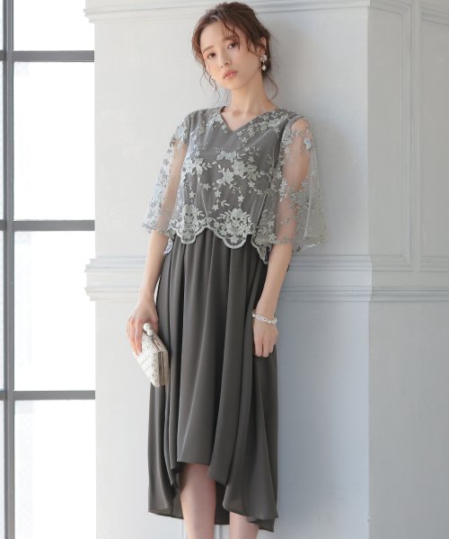 PourVous(プールヴー)/シアー刺繍チュールドッキングドレス 結婚式 ワンピース パーティードレス/img15