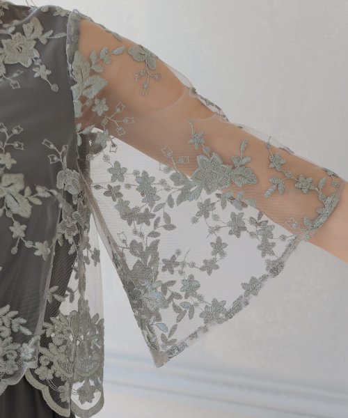 PourVous(プールヴー)/シアー刺繍チュールドッキングドレス 結婚式 ワンピース パーティードレス/img23