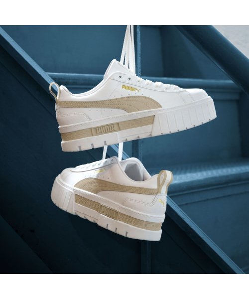 Puma プーマ スニーカー レディース メイズ レザー ウィメンズ 厚底 Mayze Leather Womens ホワイト 白 3819 02 プーマ Puma Magaseek
