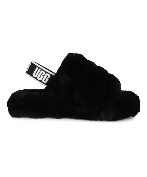 UGG(UGG)/UGG アグ サンダル フラッフ イヤー スライド キッズ ファー FLUFF YEAH SLIDE ブラック ホワイト 黒 白 1098494k/img02