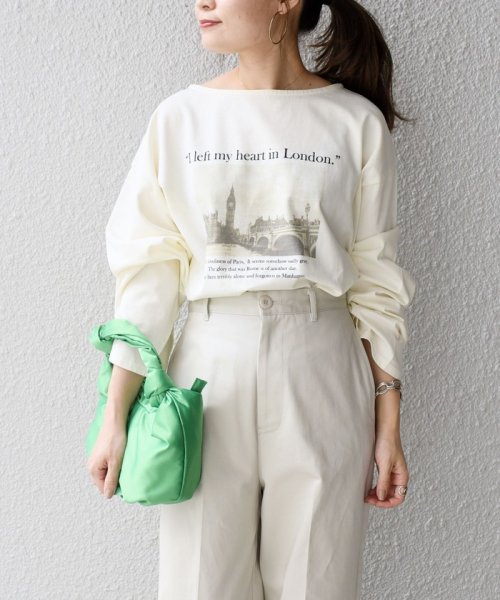 SHIPS WOMEN(シップス　ウィメン)/【WEB限定】スリットスリーブボートネックフォトTEE◇/img20