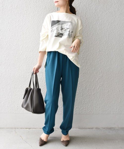 SHIPS WOMEN(シップス　ウィメン)/【WEB限定】スリットスリーブボートネックフォトTEE◇/img30