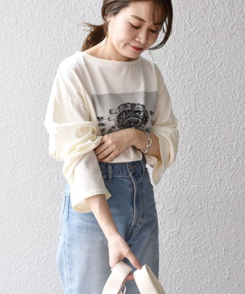 SHIPS WOMEN(シップス　ウィメン)/【WEB限定】スリットスリーブボートネックフォトTEE◇/img38