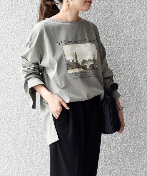 SHIPS WOMEN(シップス　ウィメン)/【WEB限定】スリットスリーブボートネックフォトTEE◇/img66