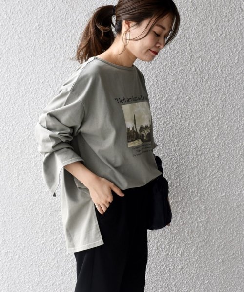 SHIPS WOMEN(シップス　ウィメン)/【WEB限定】スリットスリーブボートネックフォトTEE◇/img67