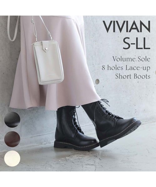 Vivian(ヴィヴィアン)/厚底8ホールレースアップショートブーツ/img01