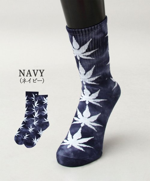 AMS SELECT(エーエムエスセレクト)/FLOWERS SOCKS / タイダイ染 ヘンプ柄 クルーソックス / タイダイソックス / スケーターソックス / マリファナ柄 / 大麻柄/img12