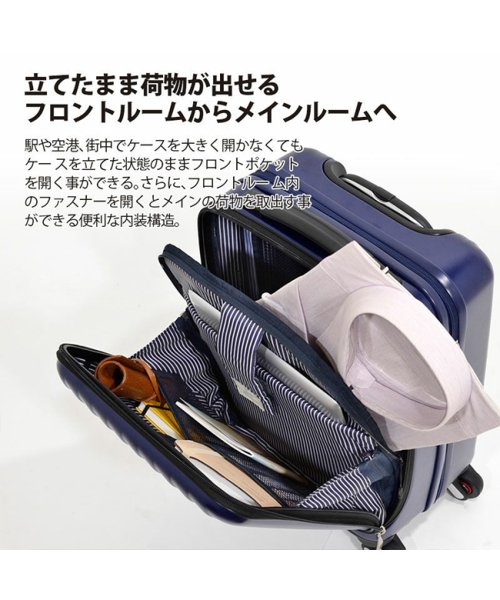 フリクエンター クラムアドバンス スーツケース Mサイズ 44L フロントオープン ストッパー付き 軽量 静音 FREQUENTER 1－218 Mサイズ ｜約