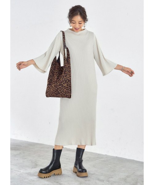 スタイルデリ Style Deli ワイドリブボトルネックワンピース Magaseek