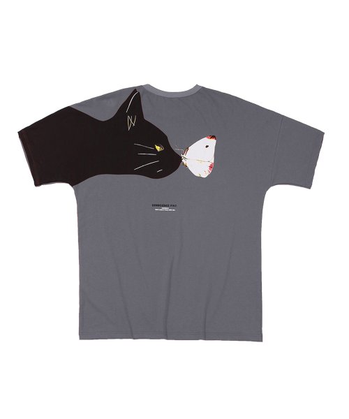 HOOK(HOOK（フック）)/HOOK 大人気オリジナルプリント　猫と蝶々柄ビックTシャツ/img15