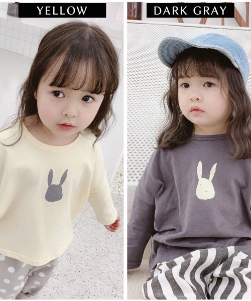aimoha(aimoha（アイモハ）)/韓国子供服 かわいいワンポイントプリントロングT/img11