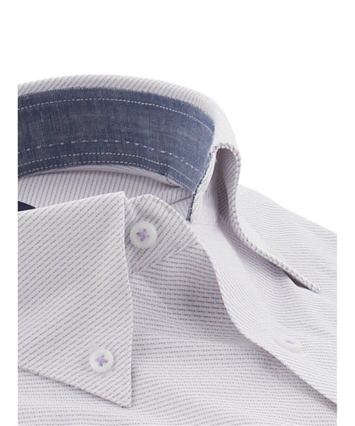 TAKA-Q(タカキュー)/ノーアイロン ストレッチ スリムフィット ボタンダウン 半袖 ニットシャツ ワイシャツ/img01