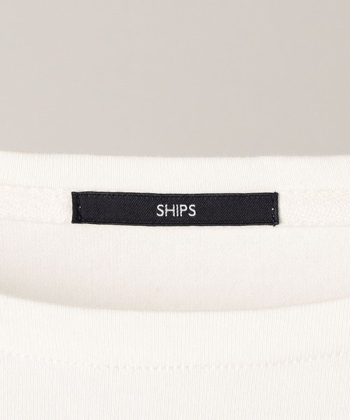 SHIPS MEN(シップス　メン)/【WEB限定】SHIPS: ワンポイント ロゴ リラックスフィット ジャージー ボーダー ボートネック ロングスリーブ Tシャツ (ロンT)/img21