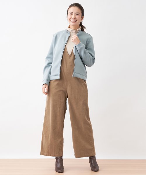 細コーデュロイのサロペット 