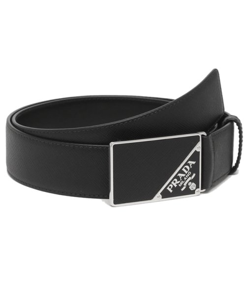 セール プラダ ベルト サフィアーノ トライアングルロゴ ブラック メンズ Prada 2cm6 053 F0002 プラダ Prada Magaseek