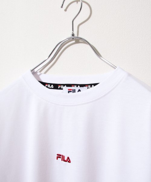 ZIP FIVE(ジップファイブ)/【fh7905－fh7906】FILA ワンポイントセンター刺繍＆メッセージ刺繍半袖ビックシルエットTシャツ/img01