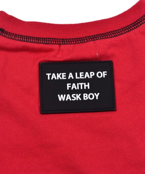 WASK(ワスク)/シリコンワッペン付き 半袖 Tシャツ ＋ ロゴプリント 天竺 長袖 Tシャツ (/img14