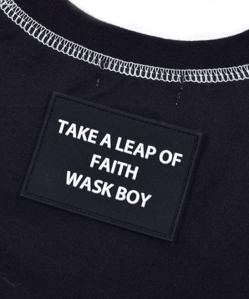 WASK(ワスク)/シリコンワッペン付き 半袖 Tシャツ ＋ ロゴプリント 天竺 長袖 Tシャツ (/img20