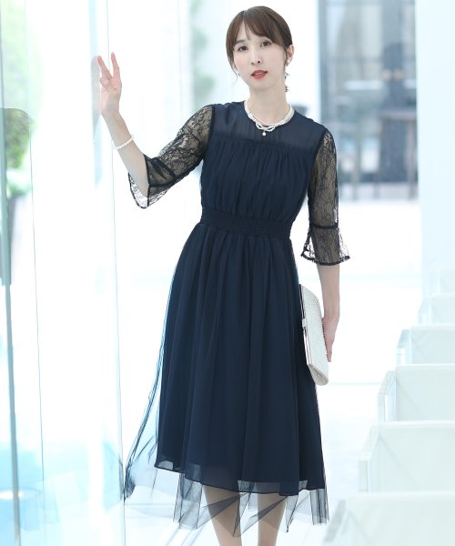 PourVous(プールヴー)/フレアチュールシアードレス 結婚式 ワンピース パーティードレス/img01