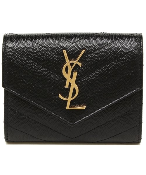 SAINT LAURENT(サンローランパリ)/サンローラン 三つ折り財布 ミニ財布 モノグラム レディース SAINT LAURENT PARIS 403943 BOW01 1000 ブラック/img05