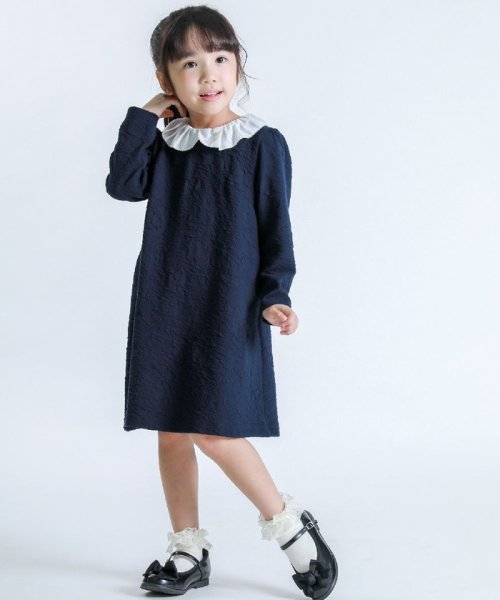 洗える フラワージャガード 長袖ワンピース コムサイズム キッズ Comme Ca Ism Kids Magaseek