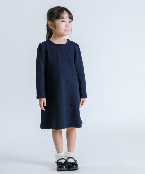 洗える フラワージャガード 長袖ワンピース コムサイズム キッズ Comme Ca Ism Kids Magaseek