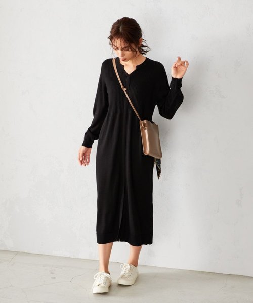 セール キーネック ニット ワンピース フロントスリット コムサイズム レディス Comme Ca Ism Magaseek