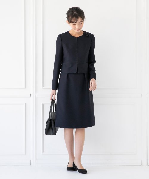 お受験/卒業式/入学式/ノーカラー＆ワンピース セットアップスーツ  