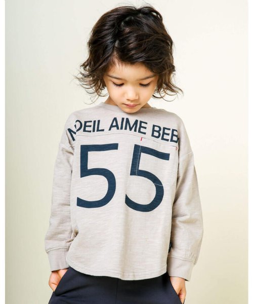 Noeil aime BeBe(ノイユ　エーム　べべ)/ロゴプリント 胸ポケット付き BIGシルエット Tシャツ (80~130cm)/img04