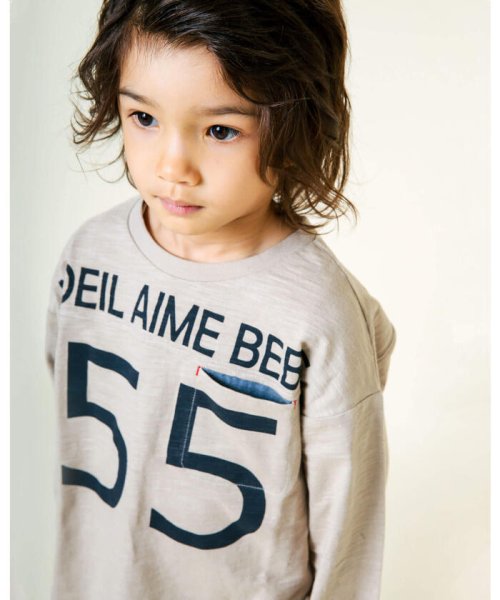 Noeil aime BeBe(ノイユ　エーム　べべ)/ロゴプリント 胸ポケット付き BIGシルエット Tシャツ (80~130cm)/img07