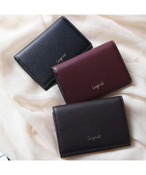 Ungrid(アングリッド)/アングリッド Ungrid カードケース 名刺入れ 定期入れ レディース SMOOTH CARD CASE ブラック ホワイト ベージュ カーキ ブラウン ワイ/img19