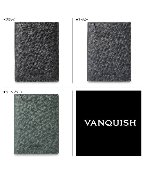 VANQUISH(ヴァンキッシュ)/ヴァンキッシュ VANQUISH 二つ折り財布 メンズ 本革 WALLET ブラック ネイビー ダーク グリーン 黒 VQM－43290/img01