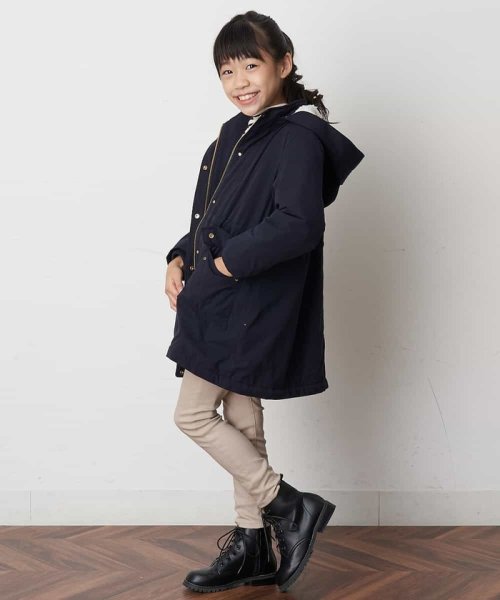 a.v.v(KID'S)(アー・ヴェ・ヴェキッズ)/[140－150]【洗濯機で洗える】裏ボアロングモッズコート/img09