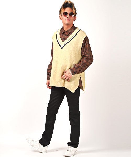 セール Vチルデンニット ニットベスト メンズ Vネック ベスト ニット チルデン ビッグシルエット ラグスタイル Luxstyle Magaseek セール Vチルデンニット ニットベスト メンズ Vネック ベスト ニット チルデン ビッグシルエット ラグスタイル Luxstyle Magaseek