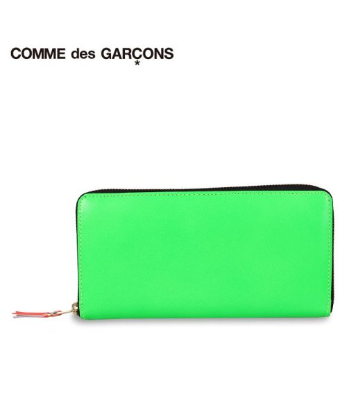 コムデギャルソン Comme Des Garcons 長財布 メンズ レディース ラウンドファスナー 本革 スーパー フロー Super Fluo グリーン S コムデギャルソン Commedesgarcons Magaseek