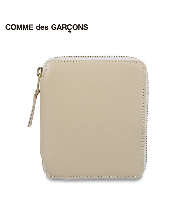 コムデギャルソン COMME des GARCONS 二つ折り財布 メンズ レディース ラウンドファスナー ARECALF ホワイト 白 SA2100