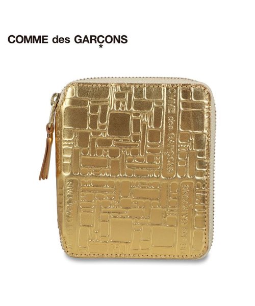 COMME des GARCONS(コムデギャルソン)/コムデギャルソン COMME des GARCONS 二つ折り財布 メンズ レディース ラウンドファスナー EMBOSSED LOGOTYPE ゴールド SA2/img01
