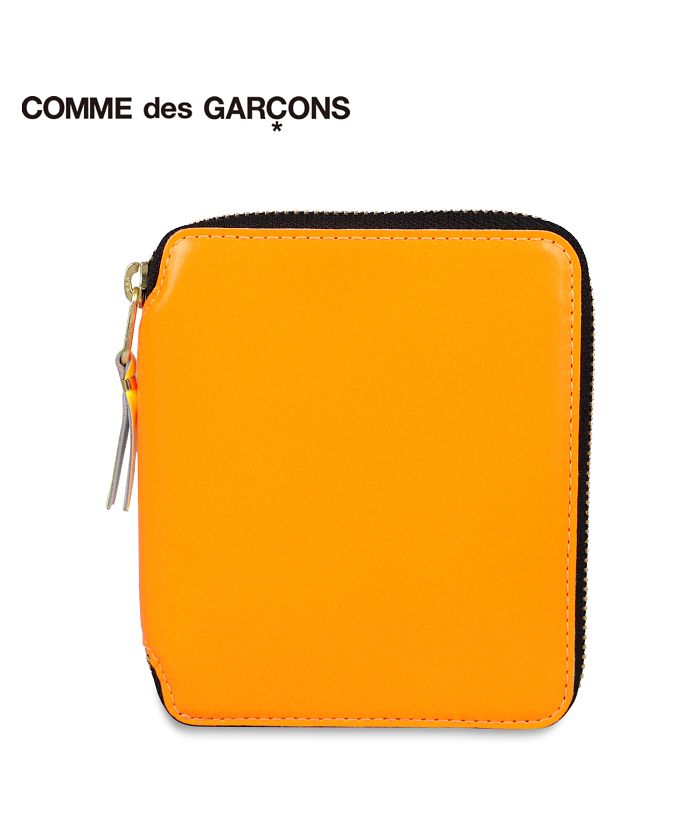 コムデギャルソン COMME des GARCONS 財布 二つ折り メンズ レディース ラウンドファスナー 本革 スーパー フロー SUPER FLUO ライ