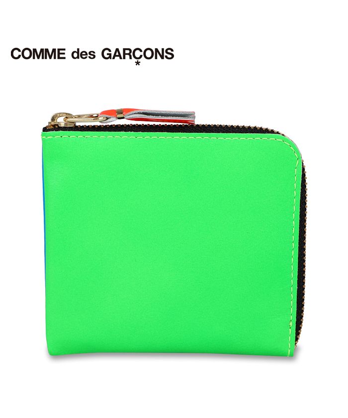 コムデギャルソン COMME des GARCONS 小銭入れ コインケース メンズ レディース L字ファスナー 本革 スーパー フロー SUPER  FLUO