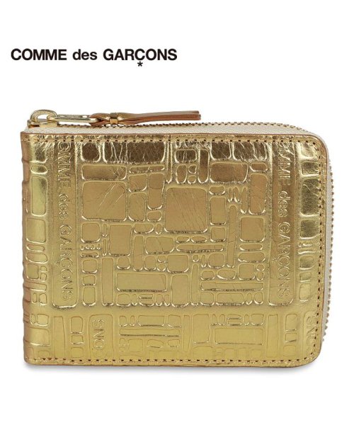 COMME des GARCONS(コムデギャルソン)/コムデギャルソン COMME des GARCONS 二つ折り財布 メンズ レディース ラウンドファスナー EMBOSSED LOGOTYPE ゴールド SA7/img01