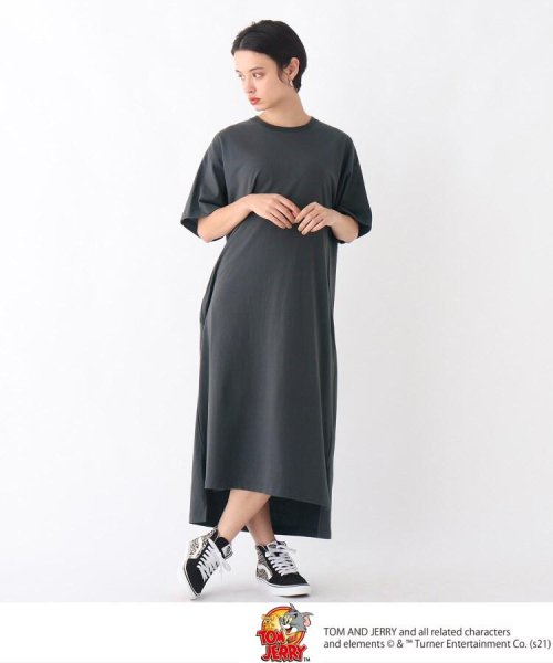 セール コラボ トムとジェリー バックプリントロングtシャツワンピース オペークドットクリップ Opaque Clip Magaseek