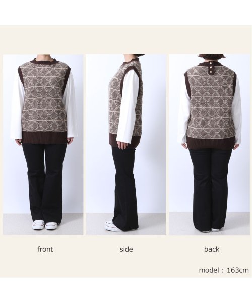 nod(ノッド)/立体感のあるジャガード編みでデザインも着心も抜群のニットベスト/img08