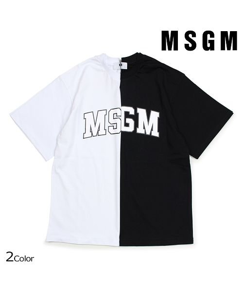 MSGM(MSGM)/MSGM エムエスジーエム Tシャツ レディース 半袖 COLLEGE LOGO T－SHIRTS ブラック ホワイト 2541MDM162 184798/img04