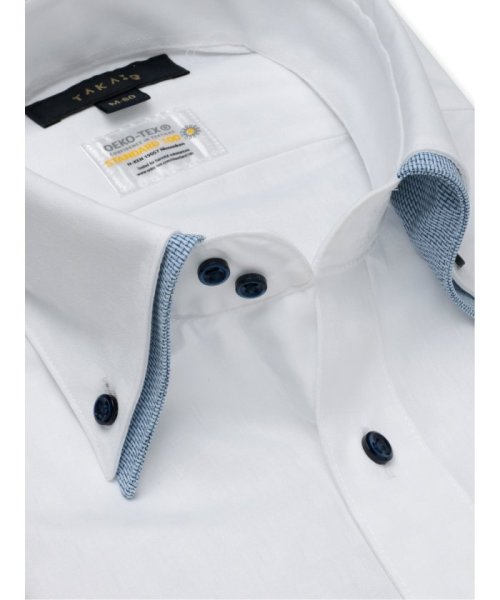 TAKA-Q(タカキュー)/形態安定 吸水速乾 スタンダードフィット 2枚衿ドゥエ 長袖 ワイシャツ/img01
