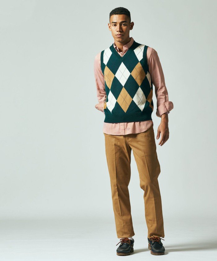 キャッシュウール アーガイル ニットベスト(504268831)｜HANKYU MEN