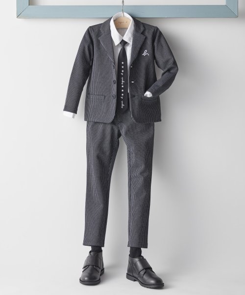 セール】 JFN7 E VESTE キッズ ミラノジャージー ストライプジャケット  